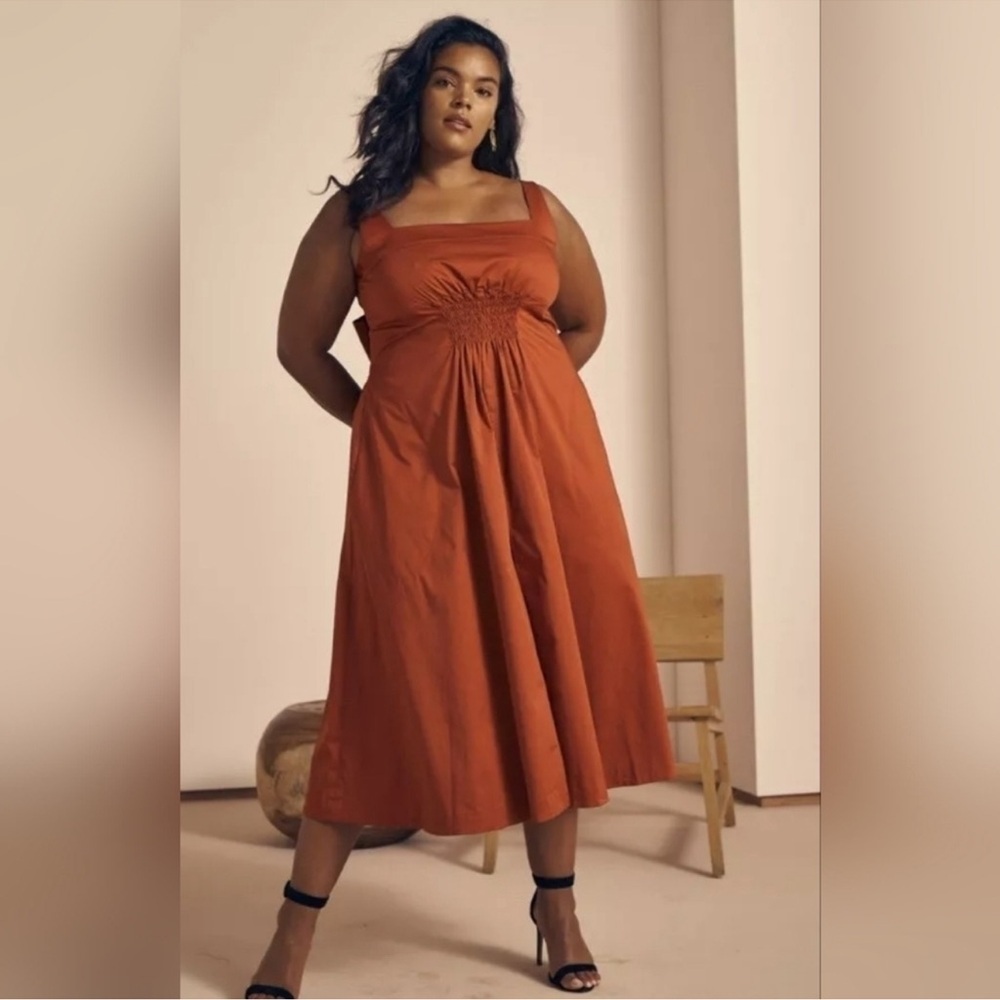 Banana Republic BR X HARBISON | SMOCKED APRON DRESS